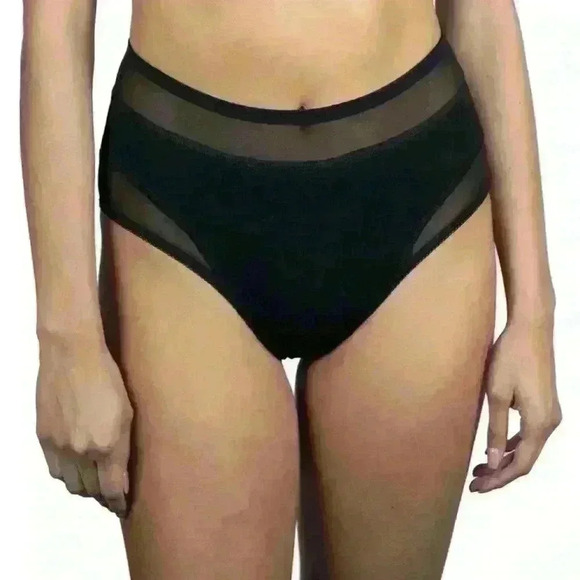 Full Coverage Semi  Sheer High Waist Panties by Less Is Amor - Picture 1 of 5